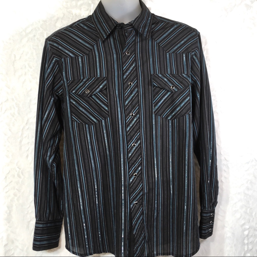 Wrangler Mens Large Long Sleeve Western Shirt